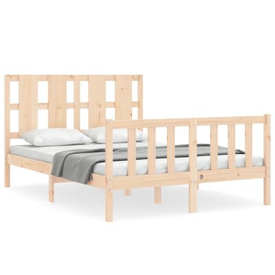 vidaXL Bedframe met hoofdbord massief hout 140x190 cm