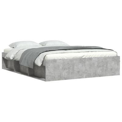 vidaXL Bedframe betongrijs 140x190 cm