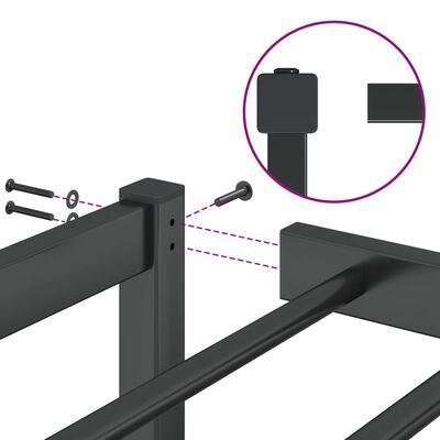 vidaXL Bedframe metaal zwart 90x190 cm