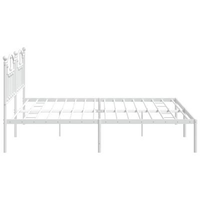 vidaXL Bedframe met hoofdbord metaal wit 200x200 cm