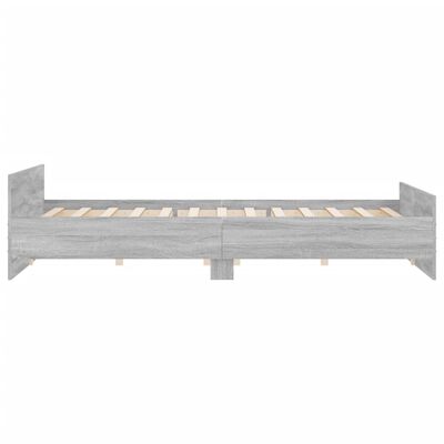 vidaXL Bedframe met hoofd- en voeteneinde grijs sonoma 200x200 cm