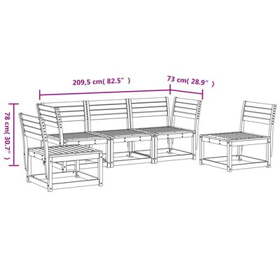 vidaXL 5-delige Loungeset geïmpregneerd grenenhout