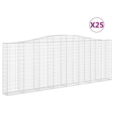 vidaXL Schanskorven 25 st gewelfd 400x30x140/160 cm ijzer