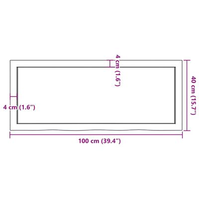 vidaXL Wandschap 100x40x(2-4) cm onbehandeld massief eikenhout