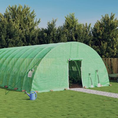 vidaXL Tuinkas met stalen frame 48 m² 8x6x2,85 m groen