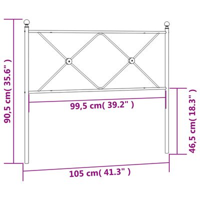 vidaXL Hoofdbord 100 cm metaal zwart