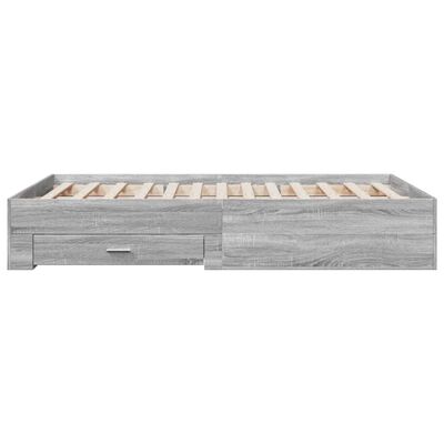 vidaXL Bedframe met lades bewerkt hout grijs sonoma eiken 120x200 cm