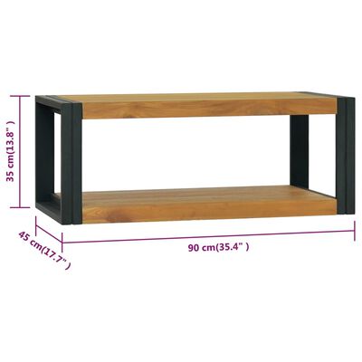 vidaXL Badkamerwandkast 90x45x35 cm massief teakhout