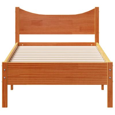 vidaXL Bedframe zonder matras massief grenenhout wasbruin 90x190 cm