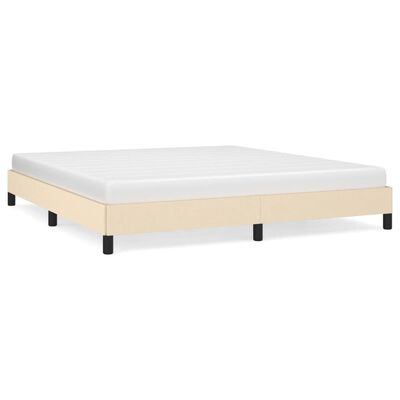 vidaXL Bedframe zonder matras stof crèmekleurig 160x200 cm