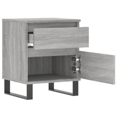 vidaXL Nachtkastjes 2 st 40x35x50 cm bewerkt hout grijs sonoma eiken