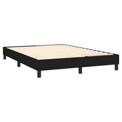 vidaXL Boxspring met matras stof zwart 140x200 cm