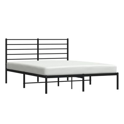 vidaXL Bedframe met hoofdbord metaal zwart 160x200 cm