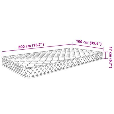 vidaXL Traagschuimmatras 100x200x17 cm wit