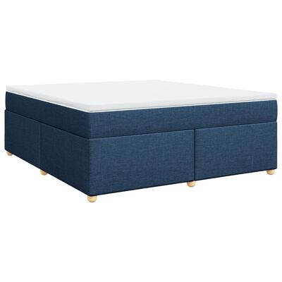 vidaXL Boxspring met matras stof blauw 180x200 cm