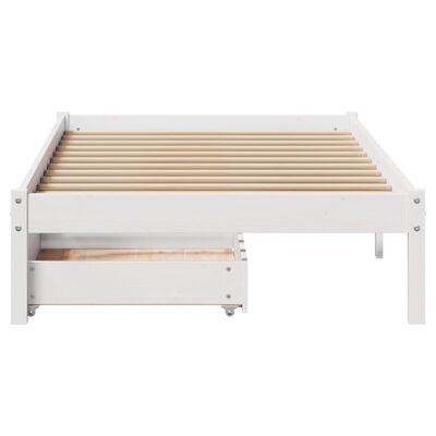 vidaXL Bedframe zonder matras massief grenenhout wit 90x200 cm