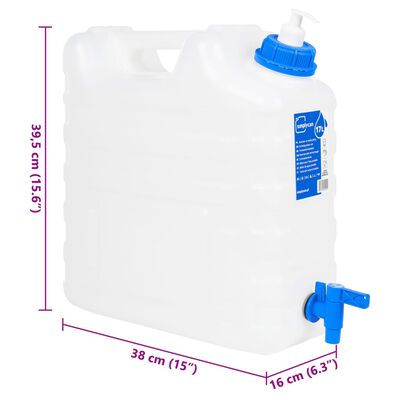 vidaXL Watertank met kraan en zeepdispenser 15 L kunststof