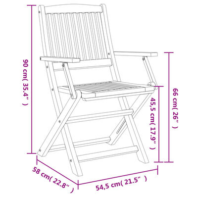 vidaXL Tuinstoelen 2 st inklapbaar 58x54,5x90 cm massief acaciahout