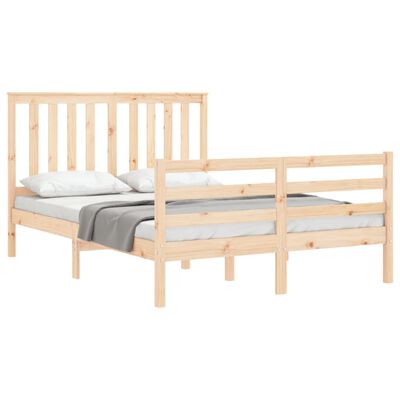 vidaXL Bedframe met hoofdbord massief hout 120x200 cm