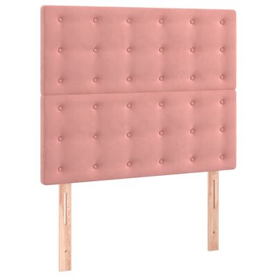 vidaXL Bedframe met hoofdeinde fluweel roze 100x200 cm