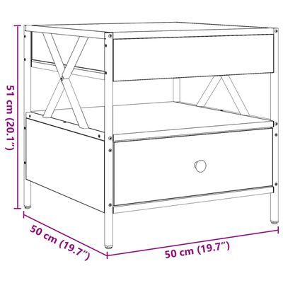 vidaXL Salontafel met Infinity LED 50x50x51 cm grijs sonoma eikenkleur