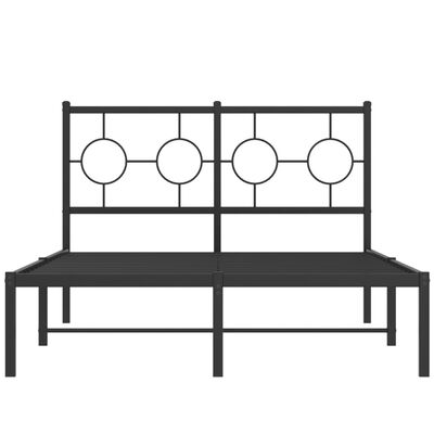 vidaXL Bedframe met hoofdbord metaal zwart 120x190 cm