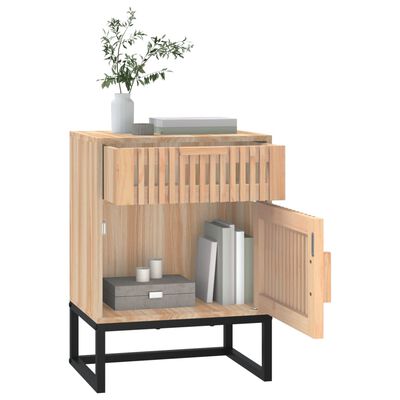 vidaXL Nachtkastjes 2 st 40x30x55,5 cm bewerkt hout en ijzer