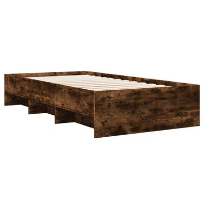 vidaXL Bedframe zonder matras hout gerookt eikenkleurig 75x190 cm