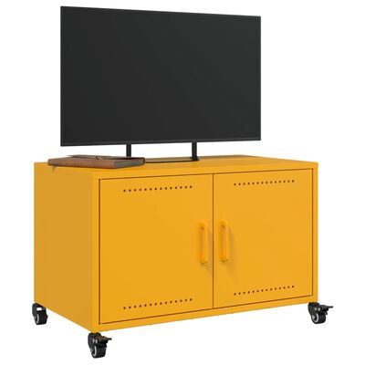 vidaXL Tv-meubel 68x39x43,5 cm staal mosterdgeel