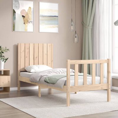 vidaXL Bedframe met hoofdbord massief hout