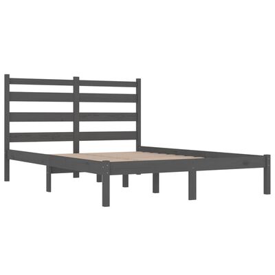 vidaXL Bedframe massief grenenhout grijs 200x200 cm