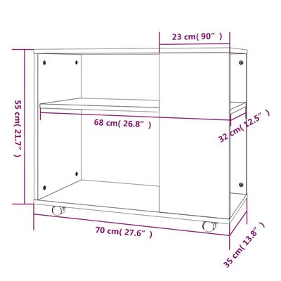 vidaXL Bijzettafel 70x35x55 cm bewerkt hout bruin eikenkleur