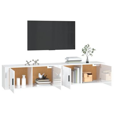 vidaXL Tv-wandmeubels 2 st 100x34,5x40 cm hoogglans wit