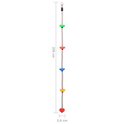 vidaXL Klimtouw met schijven 200 cm