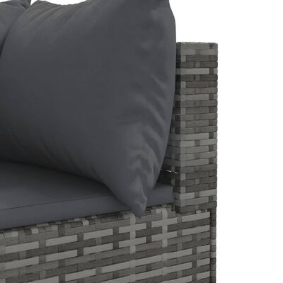 vidaXL 10-delige Loungeset met kussens poly rattan grijs