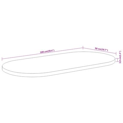 vidaXL Tafelblad ovaal 100x50x3,8 cm massief acaciahout