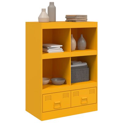 vidaXL Hoge kast 67x39x95 cm staal mosterdgeel