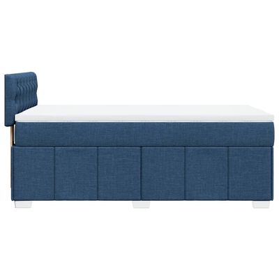 vidaXL Boxspring met matras stof blauw 90x190 cm