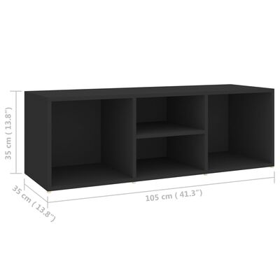 vidaXL Schoenenopbergbank 105x35x35 cm bewerkt hout zwart