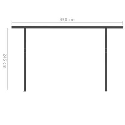 vidaXL Luifel handmatig uittrekbaar met LED 5x3,5 m geel en wit