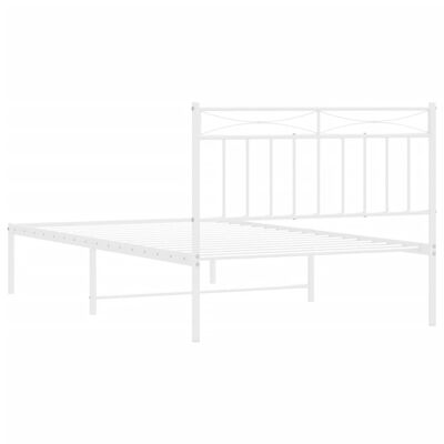 vidaXL Bedframe met hoofdbord metaal wit 100x200 cm