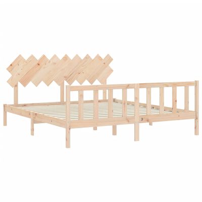 vidaXL Bedframe met hoofdbord massief hout