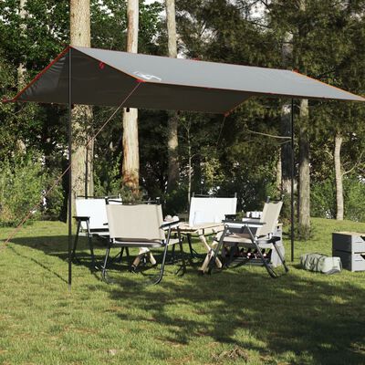 vidaXL Kampeerluifel waterdicht 400x294 cm grijs en oranje