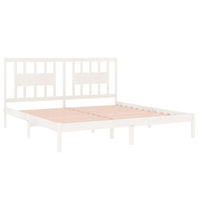 vidaXL Bedframe massief grenenhout wit 200x200 cm