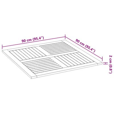 vidaXL Tafelblad vierkant 90x90x2,2 cm massief acaciahout