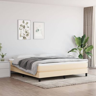 vidaXL Bedframe zonder matras stof crèmekleurig 160x200 cm