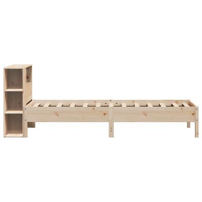 vidaXL Bed met boekenkast zonder matras massief grenenhout 90x190 cm