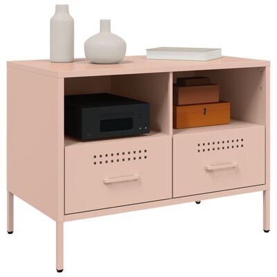 vidaXL Tv-meubel 68x39x50,5 cm staal roze