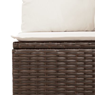 vidaXL 11-delige Loungeset met kussens poly rattan bruin