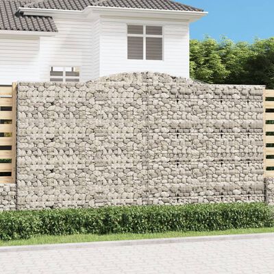 vidaXL Schanskorven 2 st gewelfd 400x30x220/240 cm ijzer